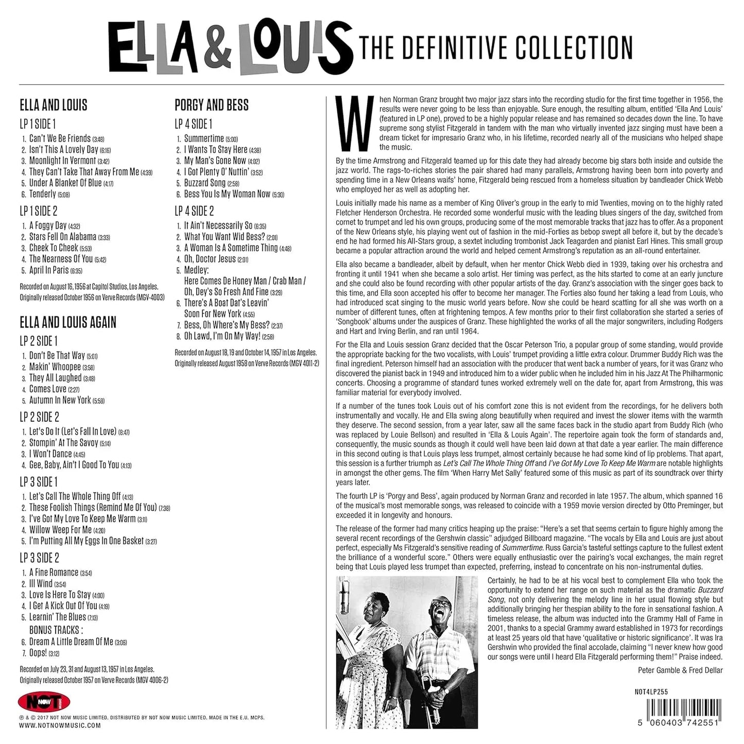 Ella Fitzgerald & Louis Armstrong - Ella & Louis - The Definitive Collection (Import) (4 LP) - Joco Records