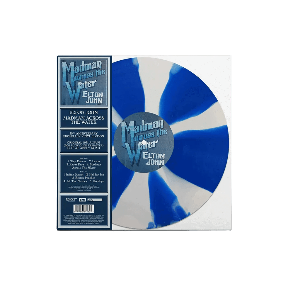 Elton John - Madman Across The Water: 50th Anniversary (Limited Edition, Blue & White Propeller Vinyl) - Joco Records