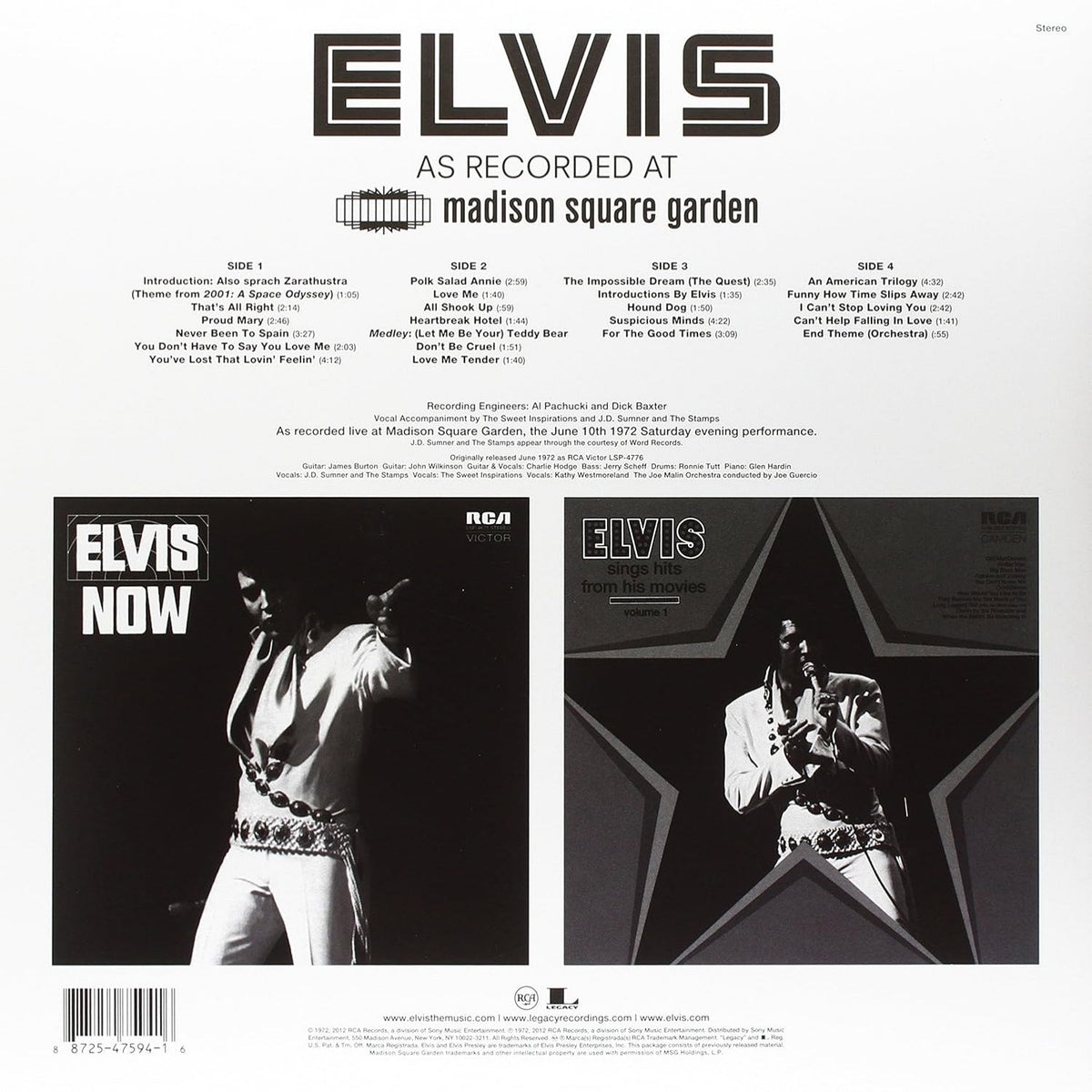 Elvis Presley - Elvis As Recorded At Madison Square Garden (180 Gram) (2 LP) - Joco Records