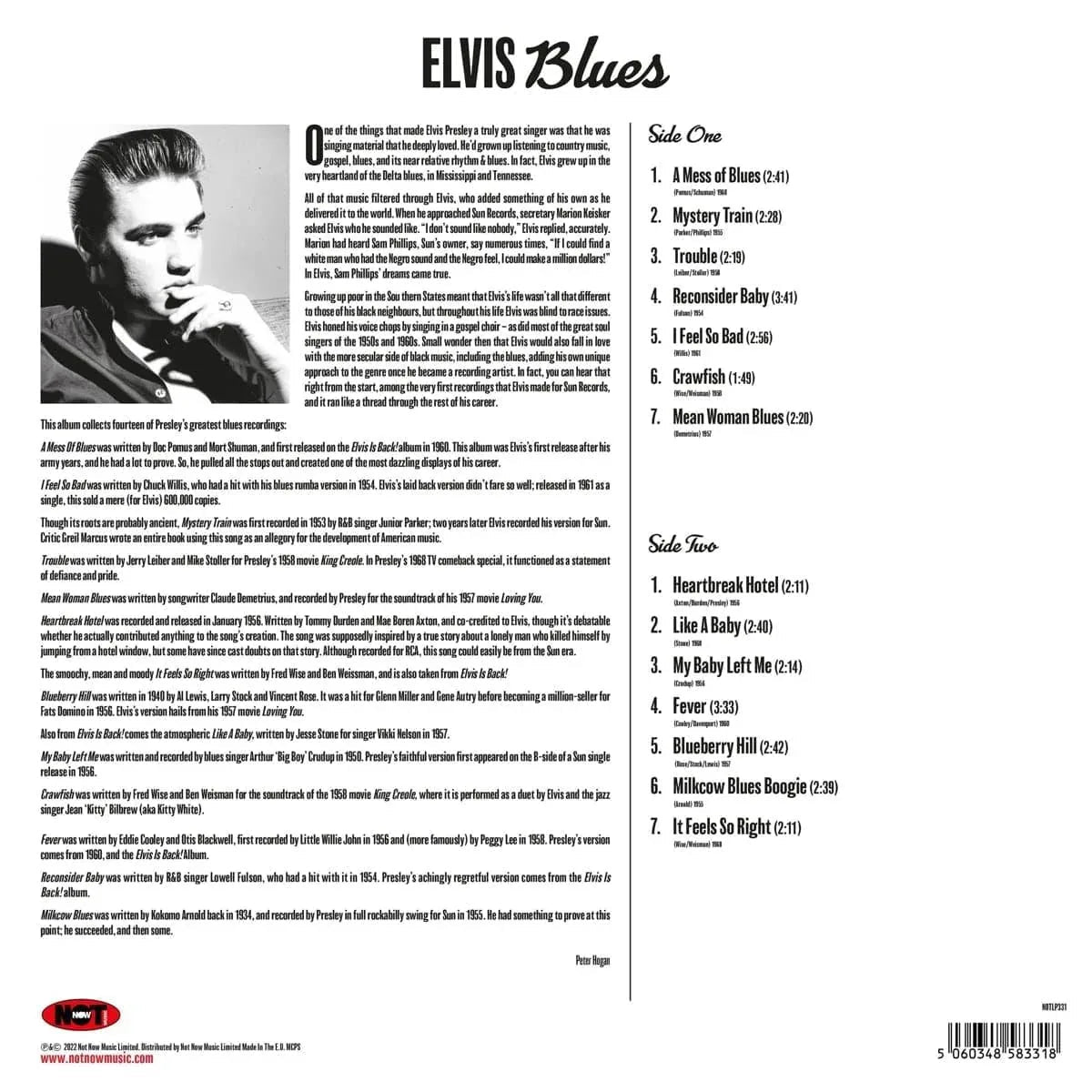 Elvis Presley - Elvis Blues (Limited Edition, 180 Gram, Blue Vinyl) (LP) - Joco Records