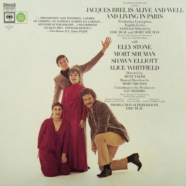 Eric Blau & Mort Shuman Jacques Brel - Jacques Brel Is Alive And Well And Living In Paris (2 LP) - Joco Records