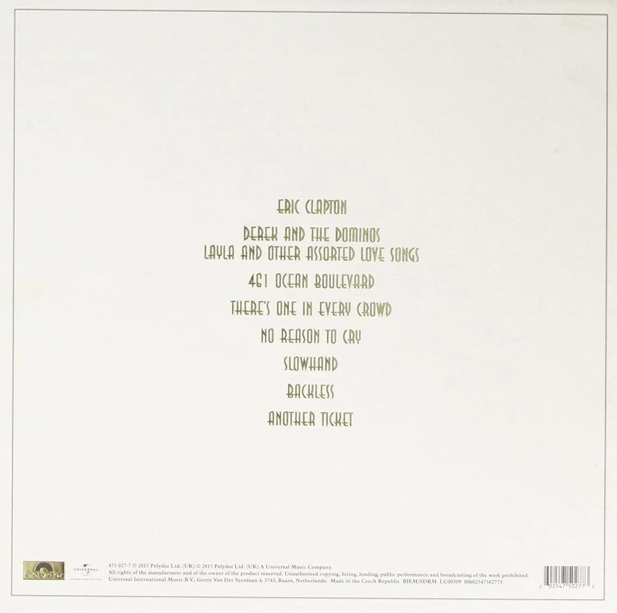 Eric Clapton: The Studio Album Collection 1970-1981 (Limited Edition, Box Set) (9 LP) - Joco Records