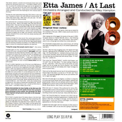 Etta James - At Last (4 Bonus Tracks, Remastered, 180 Gram) (LP) - Joco Records
