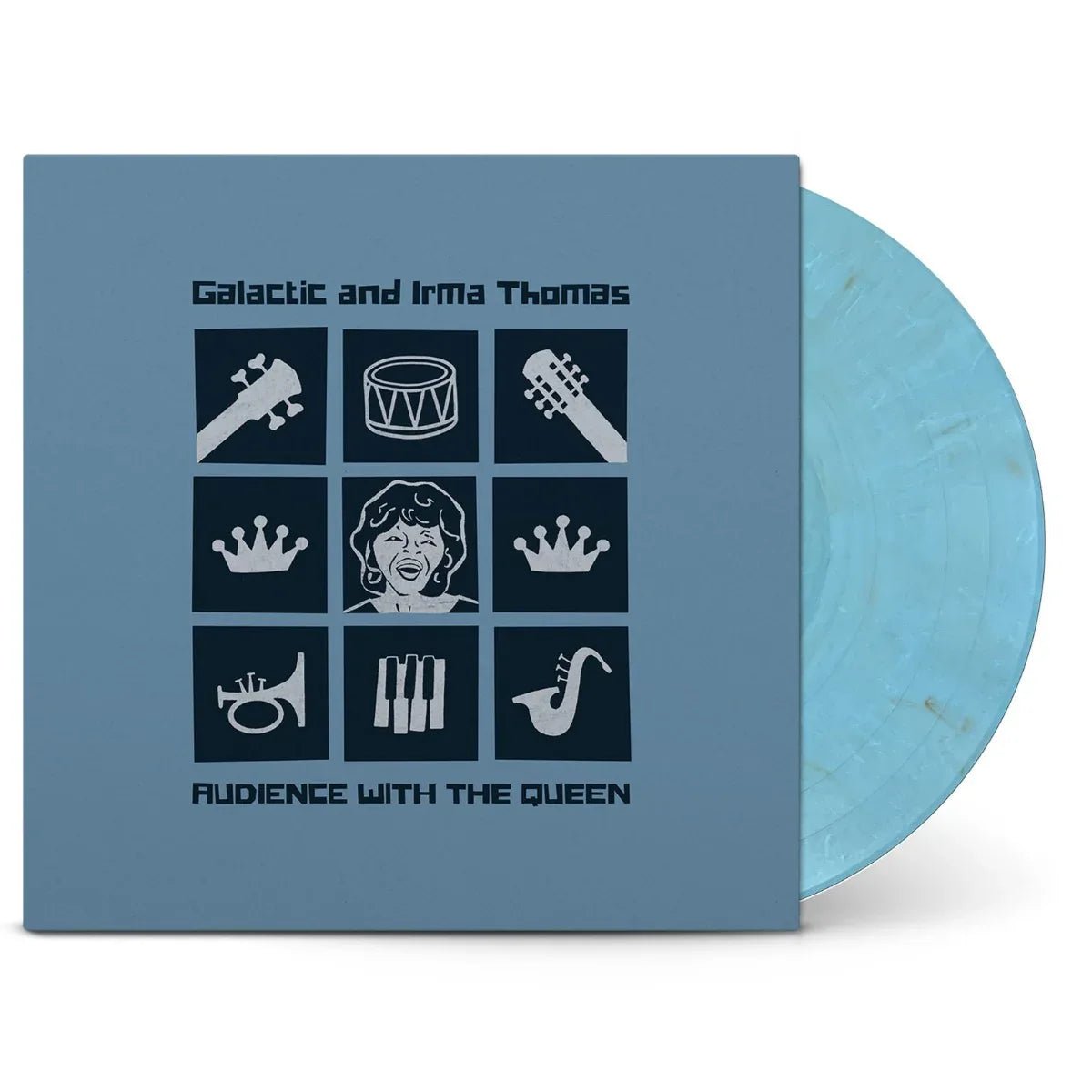 Galactic with Irma Thomas - Audience With The Queen (Indie Exclusive, Sky Blue and Gold Vinyl) (LP) - Joco Records