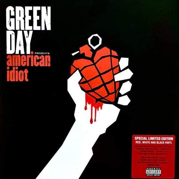 Green Day - American Idiot (Limited Edition Import, RSD Exclusive, Red & White with Black Swirls) (2 LP) - Joco Records