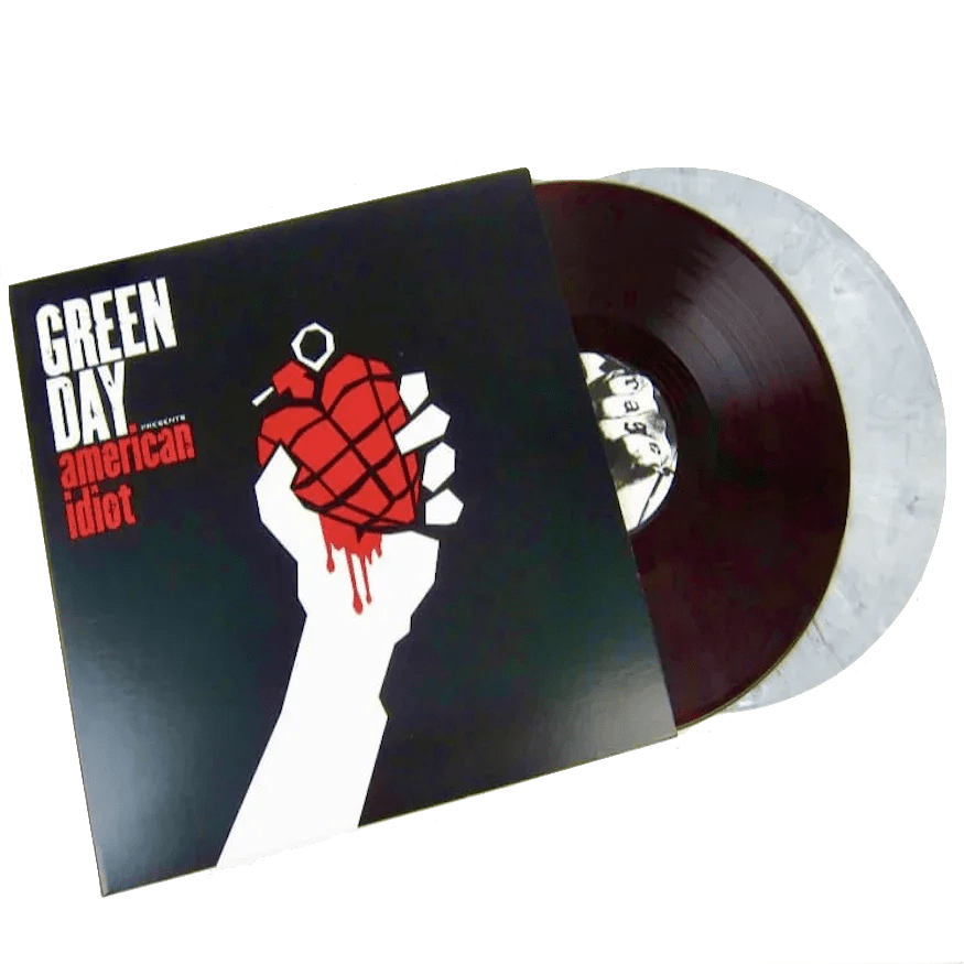 Green Day - American Idiot (Limited Edition Import, RSD Exclusive, Red & White with Black Swirls) (2 LP) - Joco Records