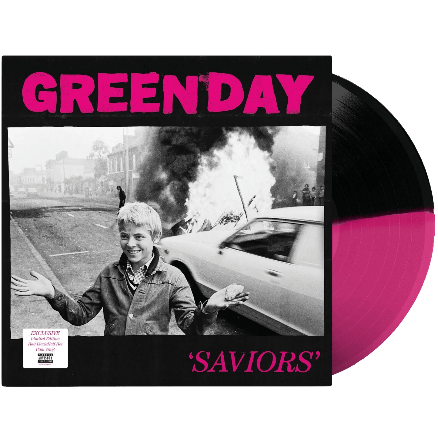 Green Day - Saviors (Indie Exclusive, Magenta & Black Split Vinyl) (LP) - Joco Records