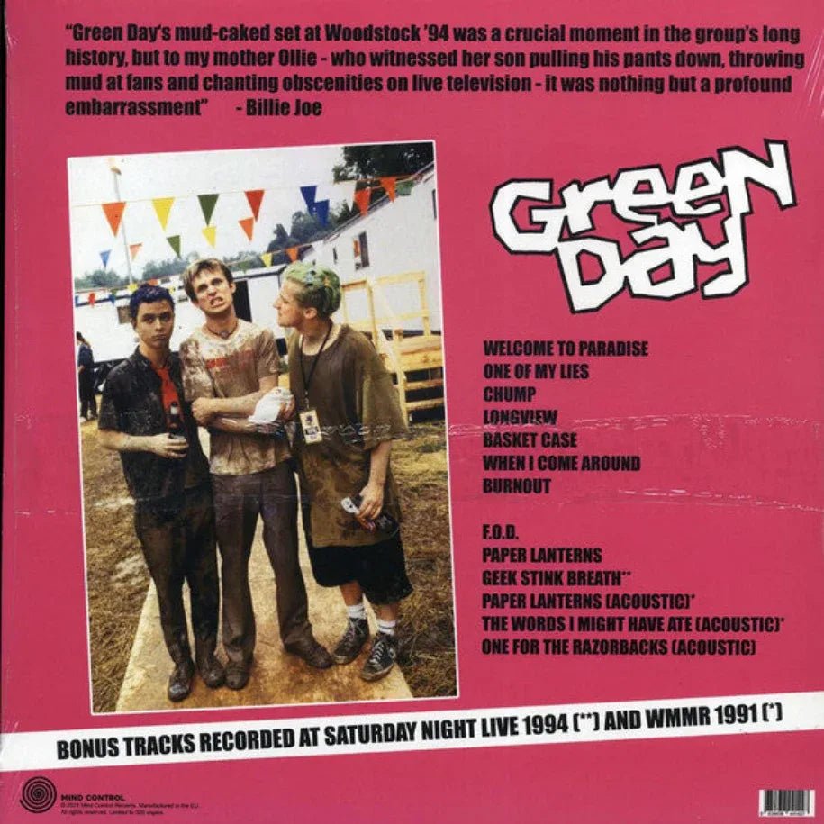 Green Day - Woodstock 1994: US T.V. Broadcast (Limited Import, Bonus Tracks) (LP) - Joco Records