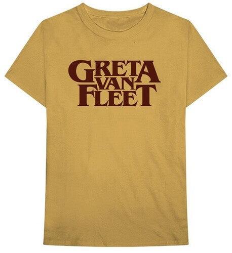 Greta Van Fleet - Old Gold Logo - Unisex - Short Sleeve - Large (T-Shirt) - Joco Records