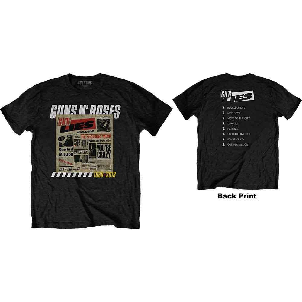 Guns N' Roses - Lies Track List (T-Shirt) - Joco Records