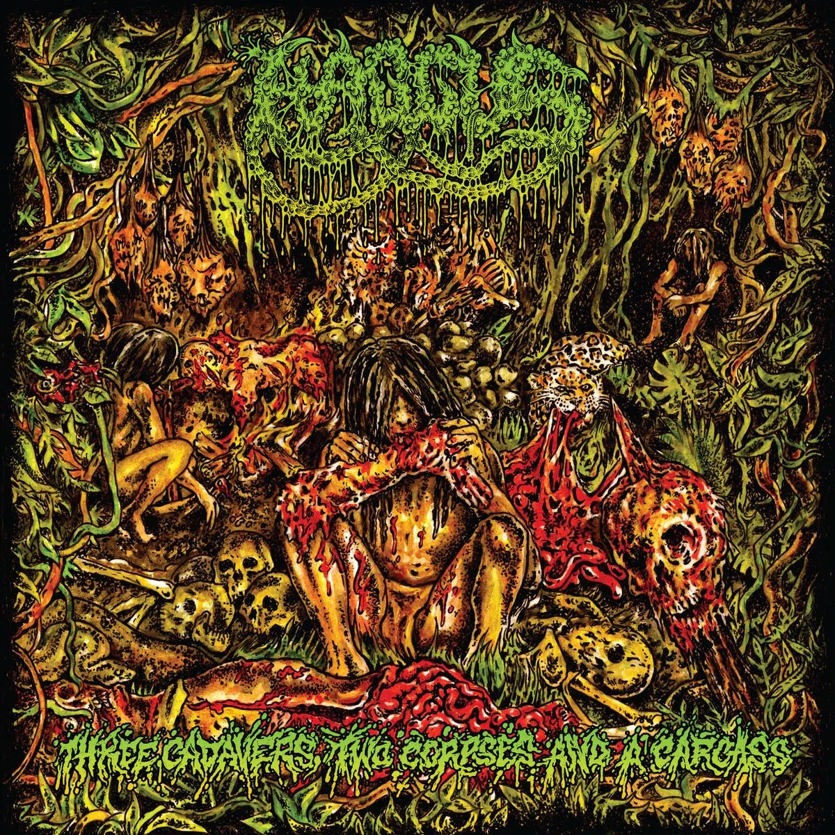 Haggus - 3 Cadavers, 2 Corpses And A Carcass (Limited Edition, Neon Green, 7-Inch Vinyl EP) - Joco Records