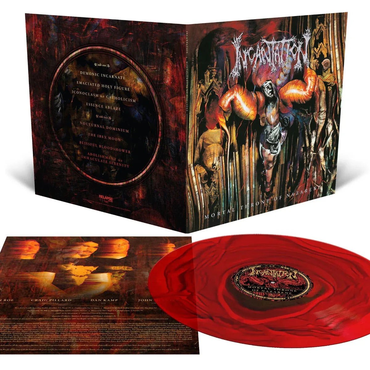 Incantation - Mortal Throne Of Nazarene ("Crushed Ripple" Blood Red Vinyl) (LP) - Joco Records