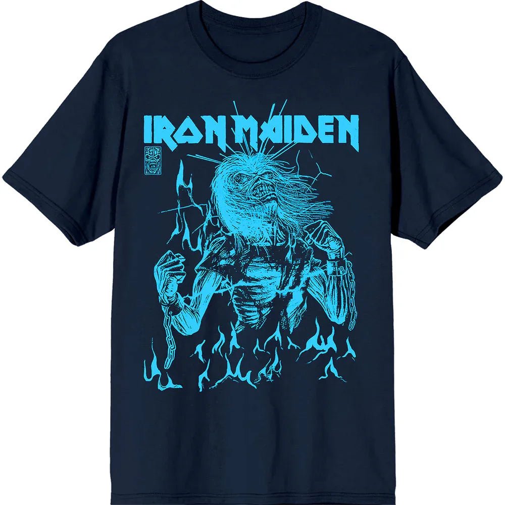 Iron Maiden - 50 Life After Death Flames Blue (T-Shirt) - Joco Records