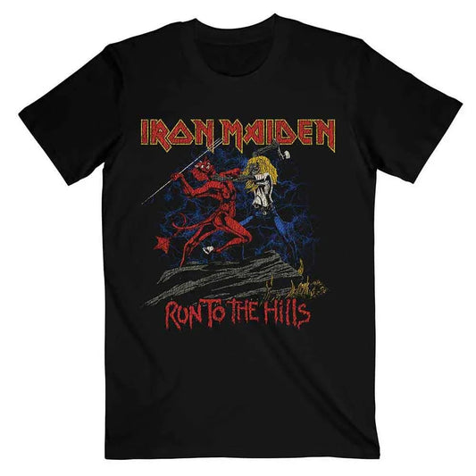 Iron Maiden - Number Of The Beast Run To The Hills Distress (T-Shirt) - Joco Records