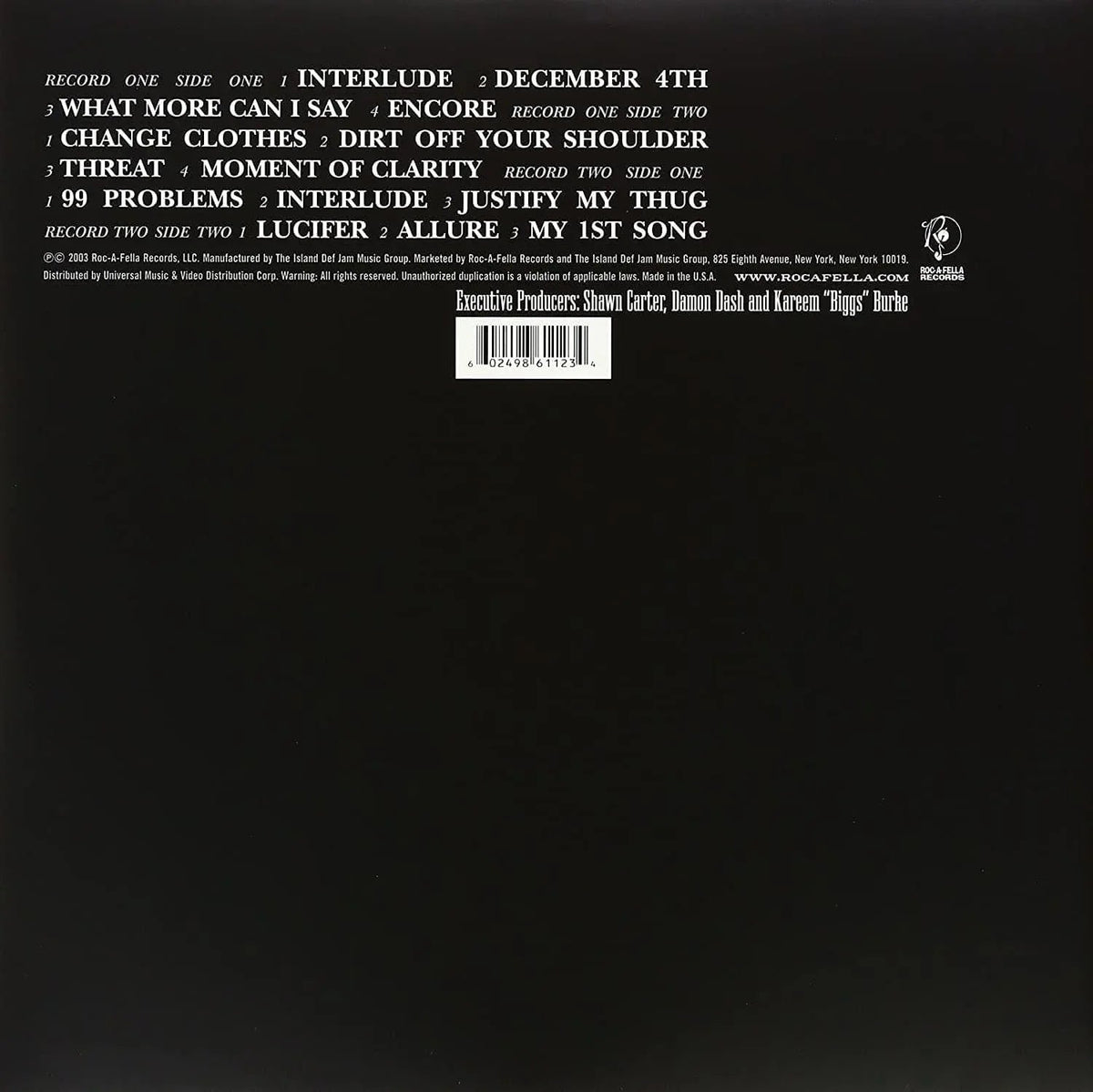 Jay-Z - The Black Album (Explicit, Gatefold Sleeve) (2 LP) - Joco Records