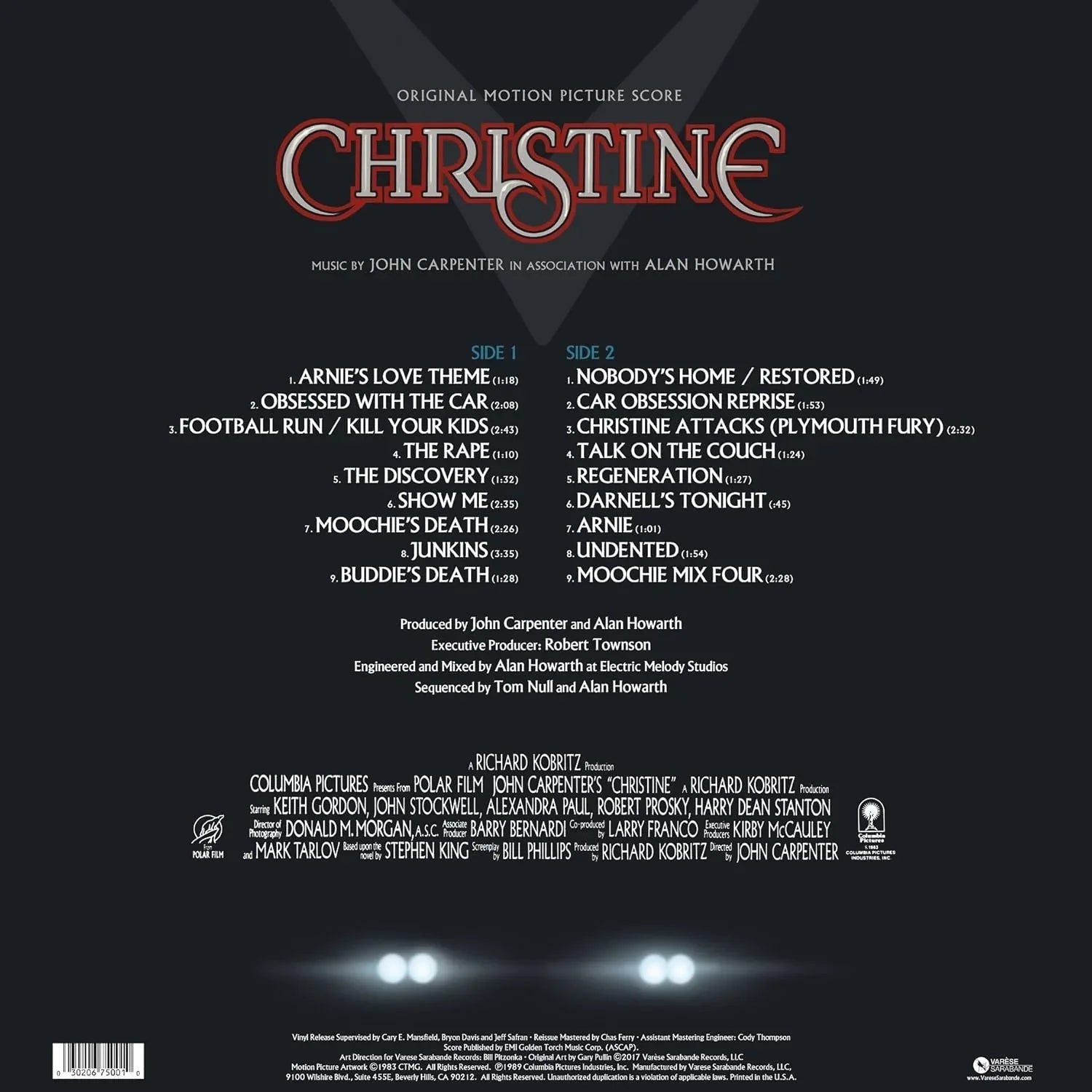 John Carpenter - Christine (Original Motion Picture Score) (LP) - Joco Records