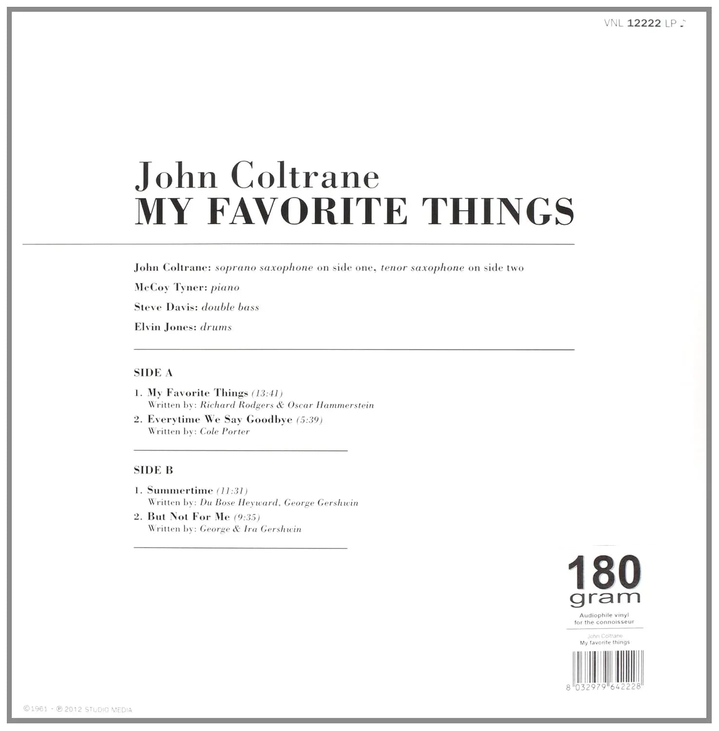 John Coltrane - My Favourite Things (Import, 180 Gram) (LP) - Joco Records