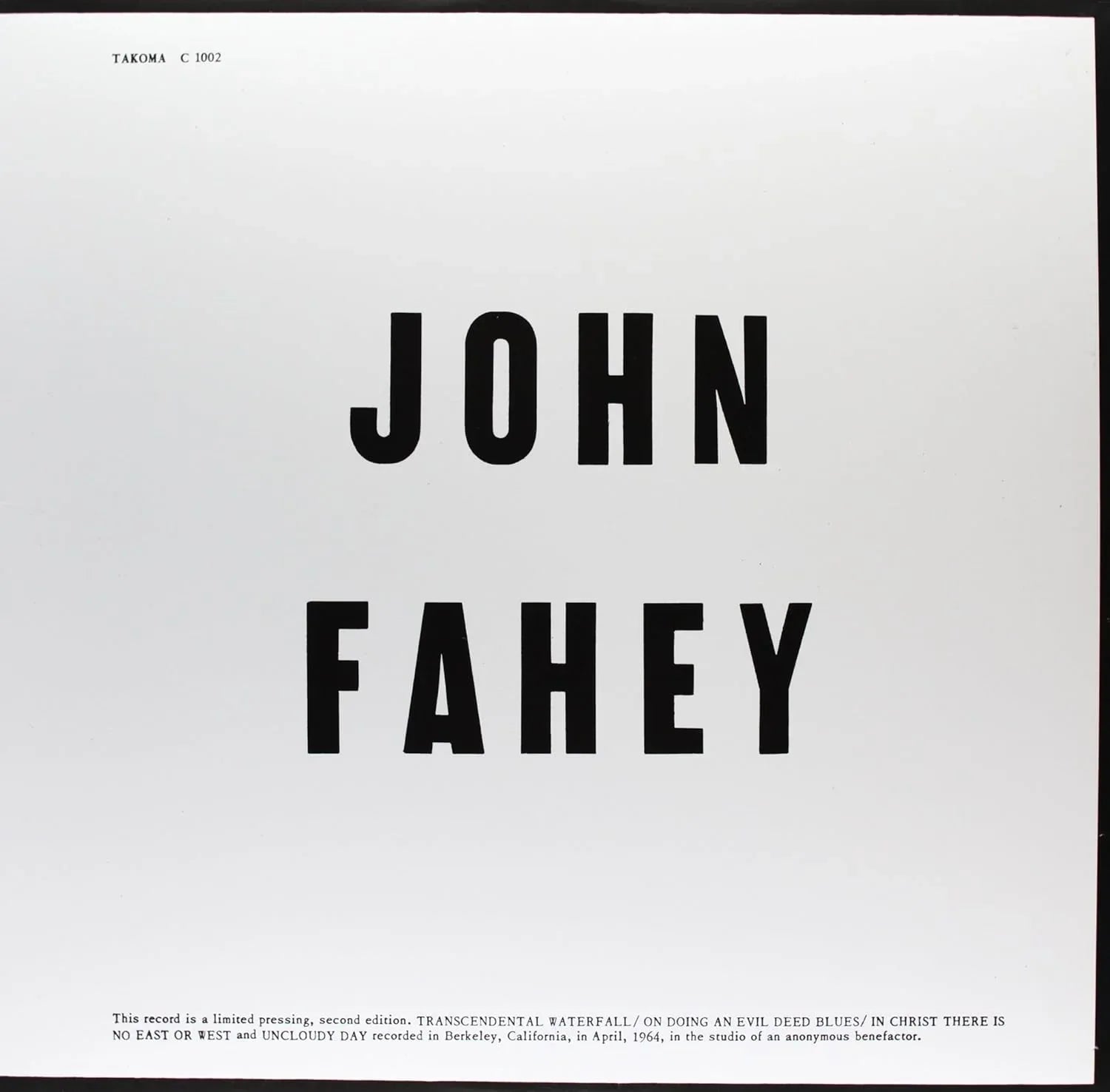 John Fahey - Blind Joe Death (LP) - Joco Records