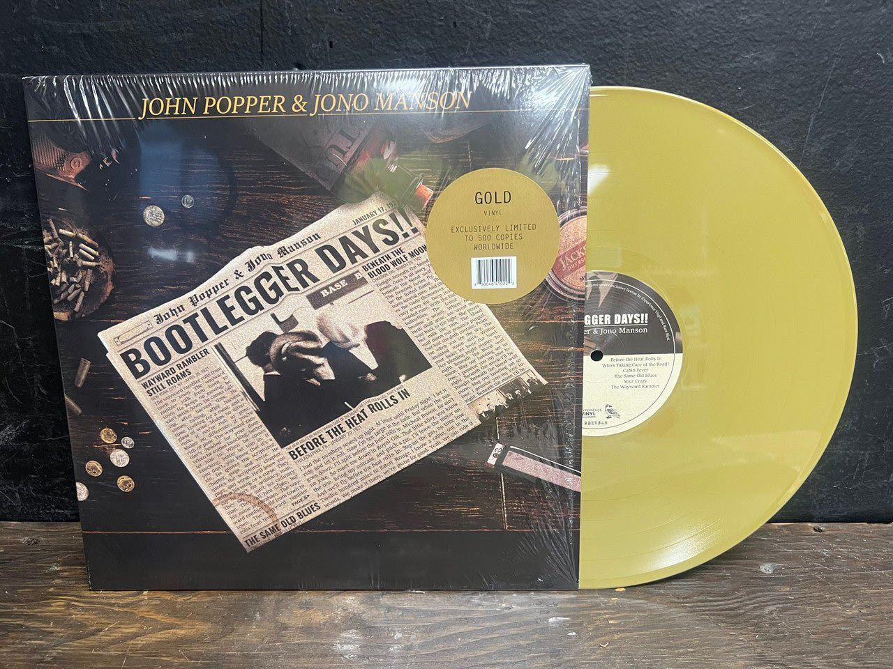 John Popper & Jono Manson - BOOTLEGGER DAYS!! GOLD VINYL LP - Joco Records