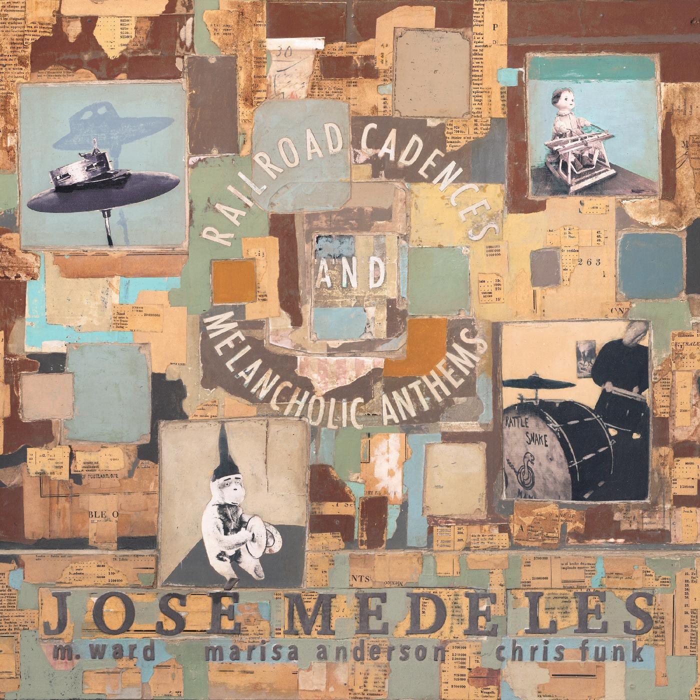 Jose W/ M. Ward Medeles - Railroad Cadences & Melancholic Anthems (Clear W/ Black Smoke Vinyl) (LP) - Joco Records
