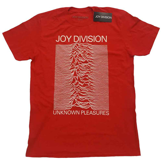 Joy Division - Unknown Pleasures White On Red (T-Shirt)