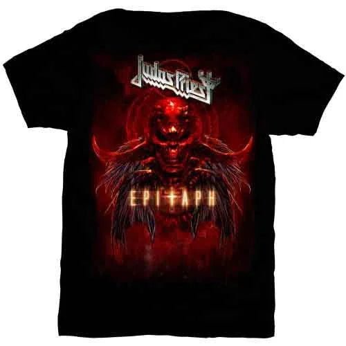 Judas Priest - Epitaph Red Horns Tee (T-Shirt) - Joco Records