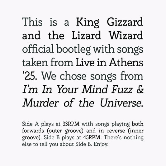 King Gizzard and the Lizard Wizard - Songs From I'M In Your Mind Fuzz & Murder Of The Universe Live In Athens '25 (Vinyl) - Joco Records