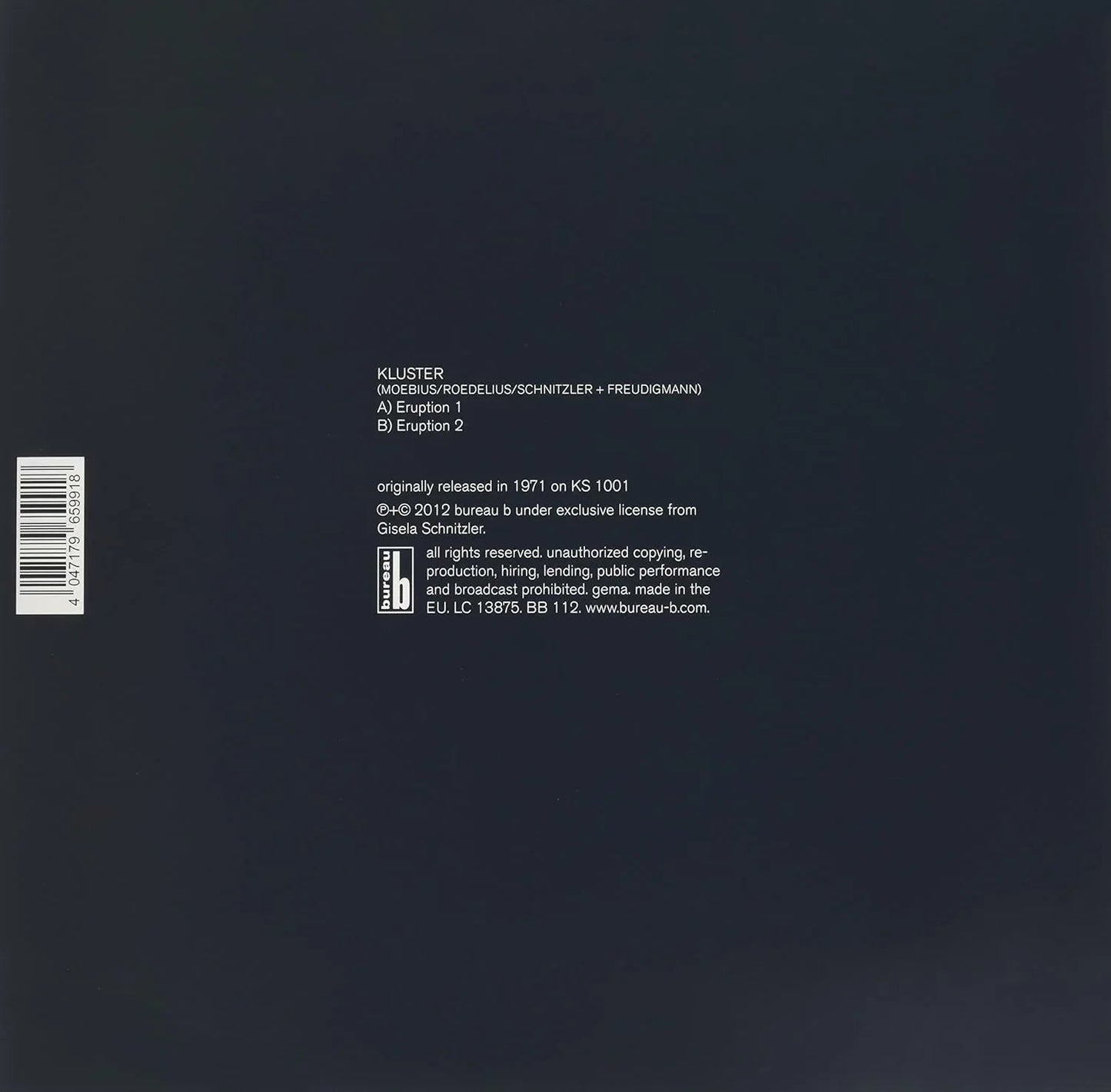 Kluster - Schwarz (Eruption) (Remastered, Import) (LP) - Joco Records