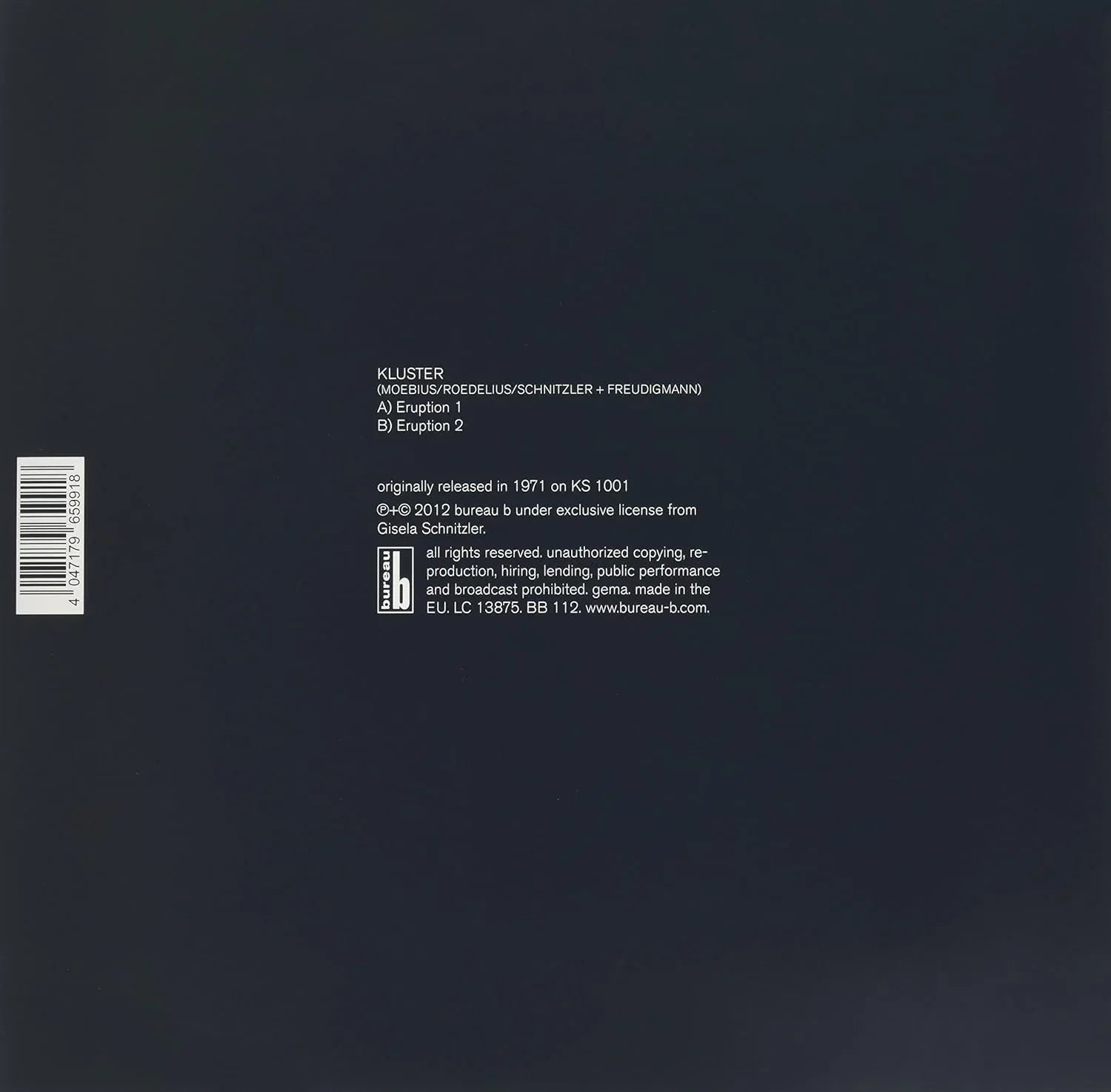 Kluster - Schwarz (Eruption) (Remastered, Import) (LP) - Joco Records