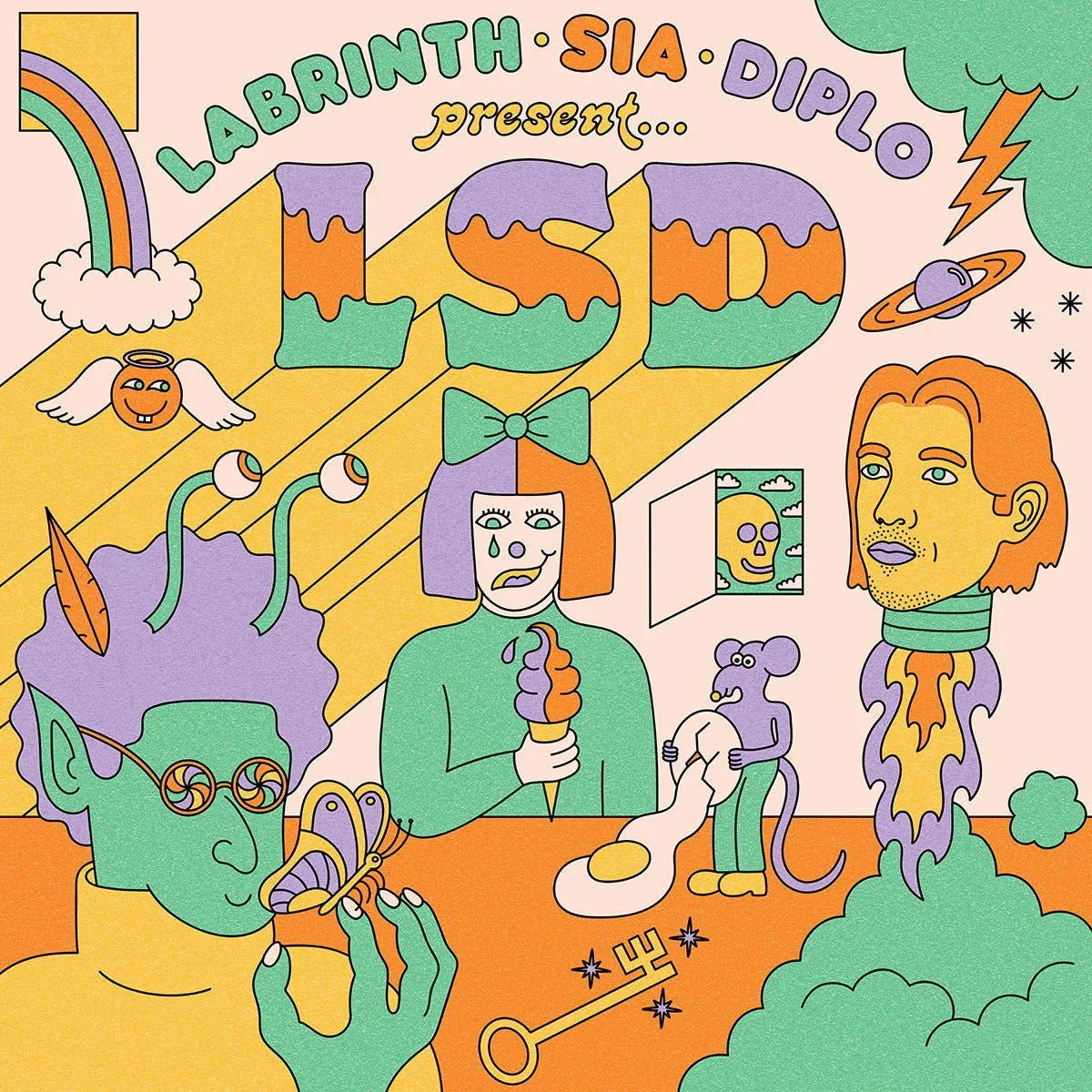 Lsd Feat. Labrinth, Sia And Diplo - Lsd (5th Anniversary Edition) (Alternate Cover, Green Vinyl) (LP) - Joco Records