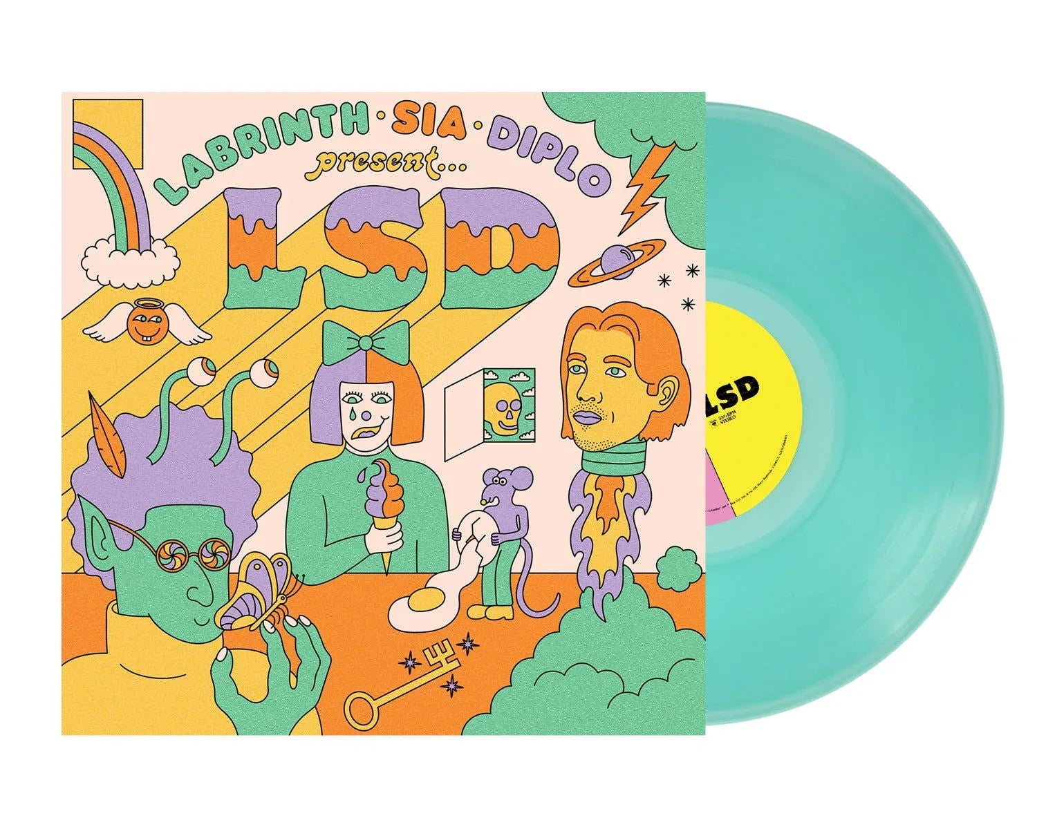 Lsd Feat. Labrinth, Sia And Diplo - Lsd (5th Anniversary Edition) (Alternate Cover, Green Vinyl) (LP) - Joco Records
