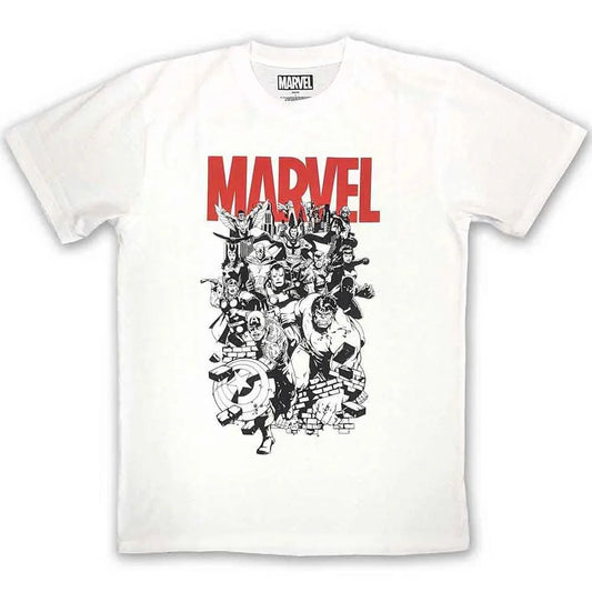 Marvel Comics - Black & White Characters (T-Shirt) - Joco Records