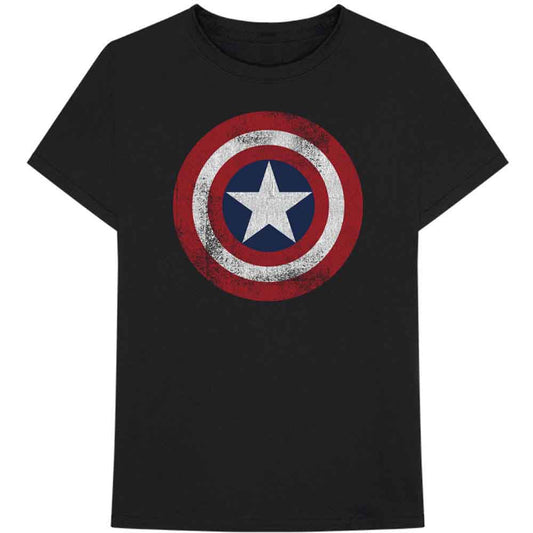 Marvel Comics - Captain America Distressed Shield (T-Shirt) - Joco Records