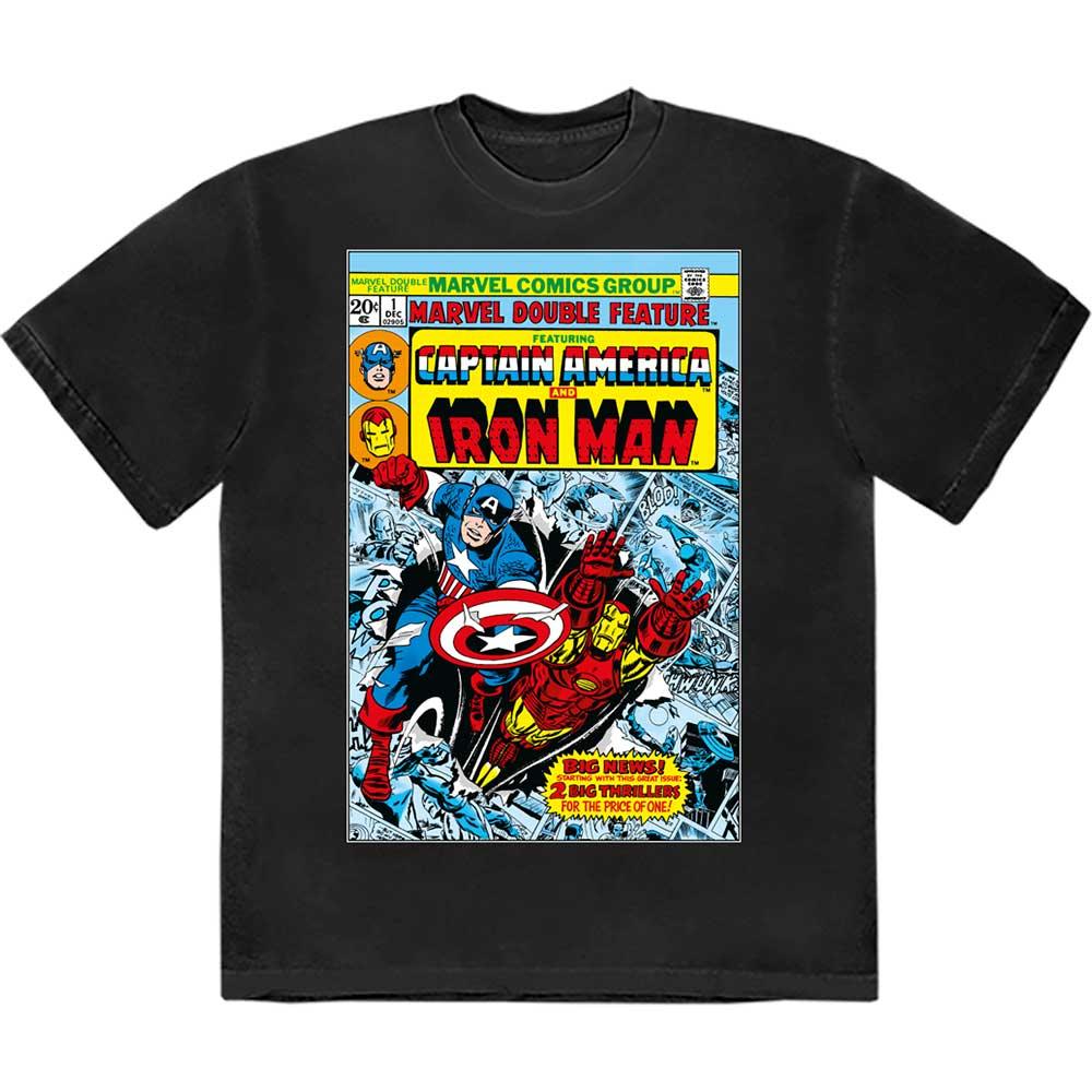 Marvel Comics - Captain America & Iron Man Comic Cover (T-Shirt) - Joco Records