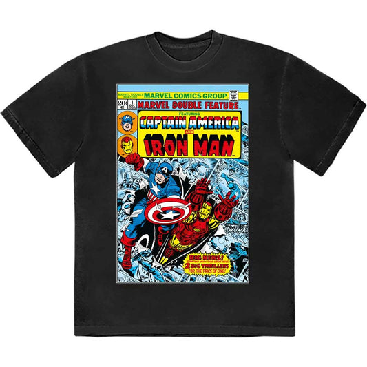 Marvel Comics - Captain America & Iron Man Comic Cover (T-Shirt) - Joco Records