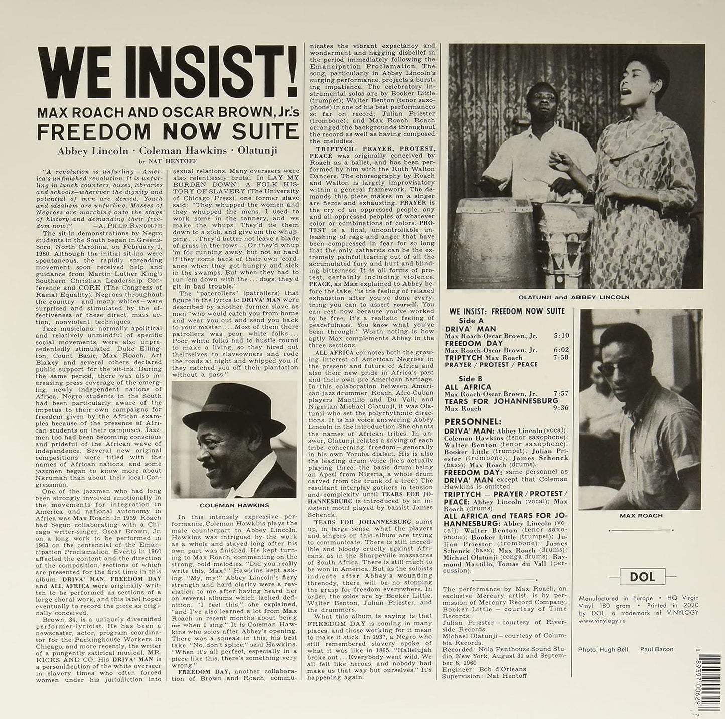 Max Roach - We Insist! Max Roach's - Freedom Now Suite (Opaque Bone Vinyl) (LP) - Joco Records