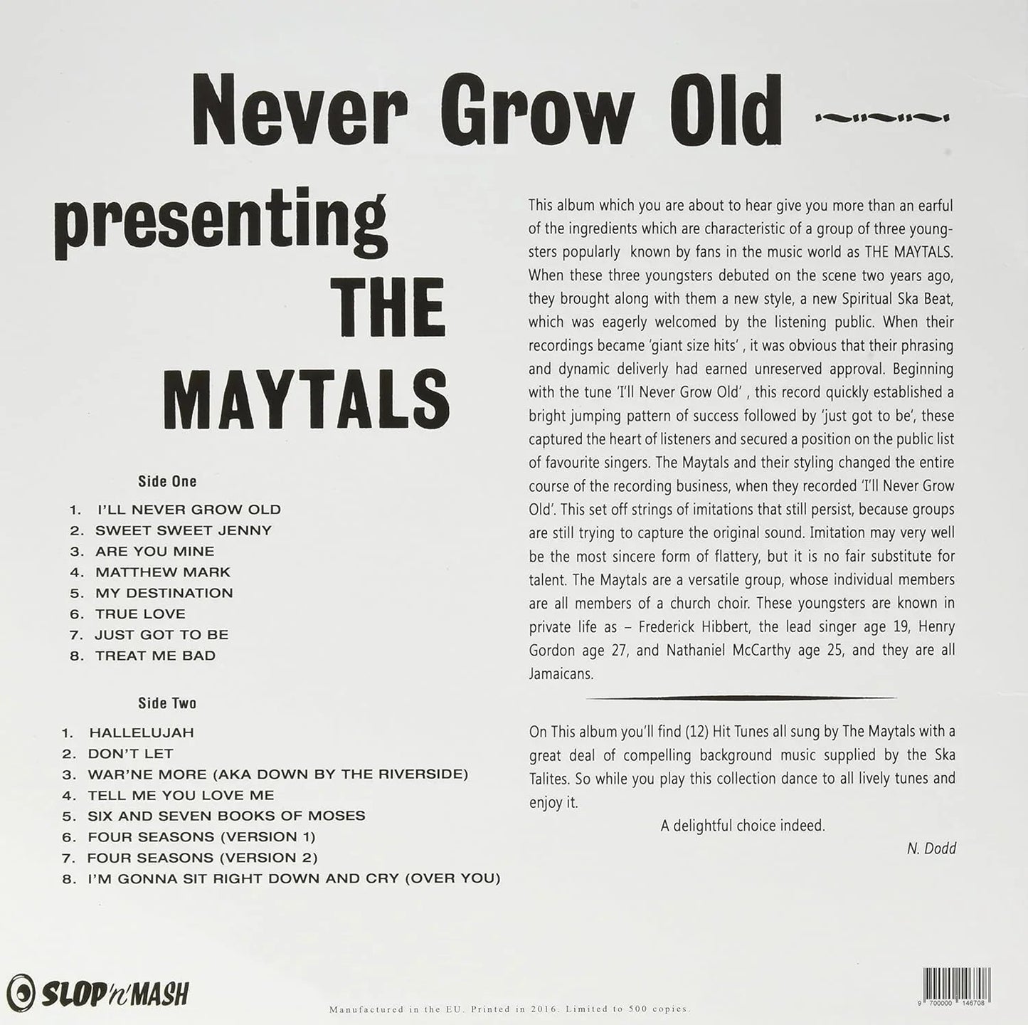 Maytals - Never Grow Old (LP) - Joco Records