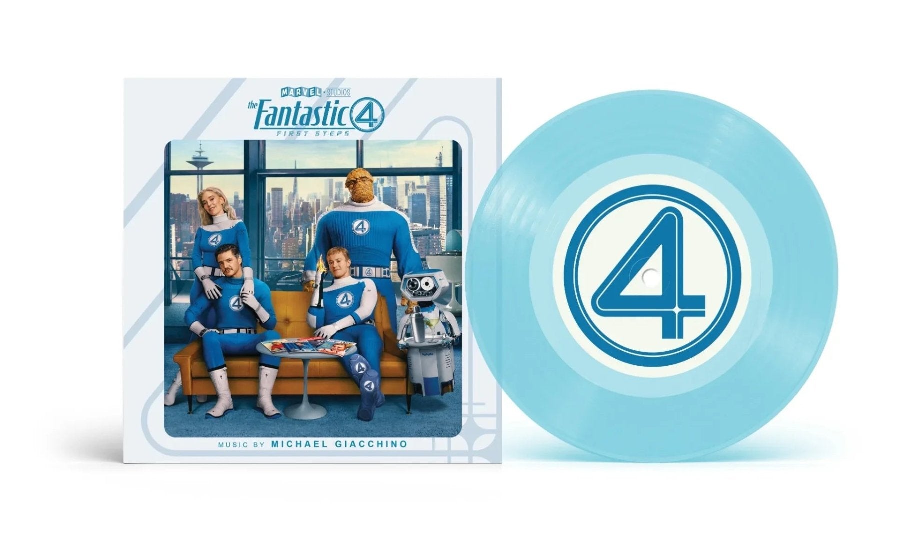 Michael Giacchino/Andrea Datzman - The Fantastic Four: First Steps Main Theme / Let Us Be Devoured (Blue 7" Single) (Vinyl) - Joco Records