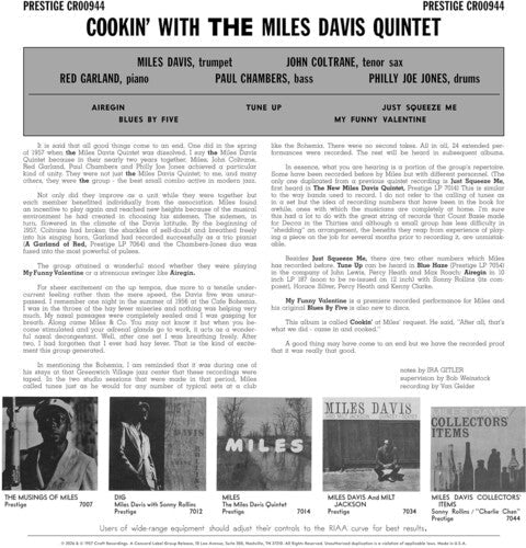 Miles Davis Quintet - Cookin' With The Miles Davis Quintet (Original Jazz Classics Series) (180 Gram Vinyl) - Joco Records