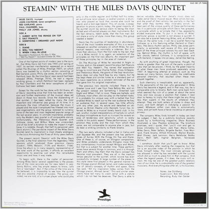 Miles Davis Quintet - Steamin' With The Miles Davis Quintet (LP) - Joco Records