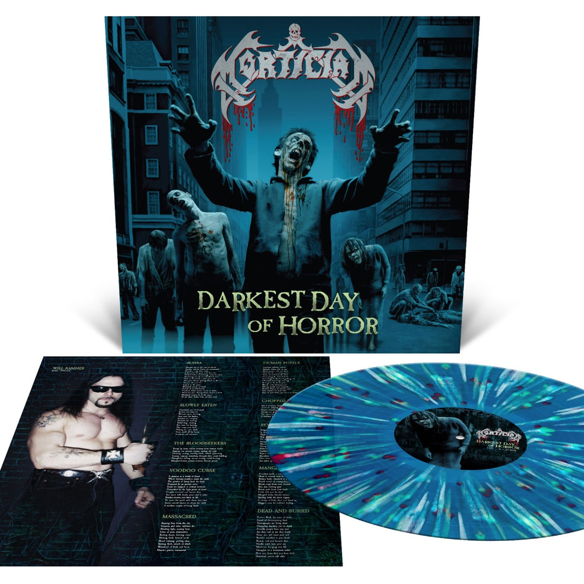 Mortician - Darkest Day Of Horror (Color Vinyl, Sea Blue with Splatter) - Joco Records
