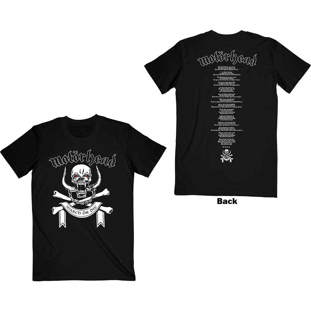 Motörhead - March Or Die Lyrics (T-Shirt)