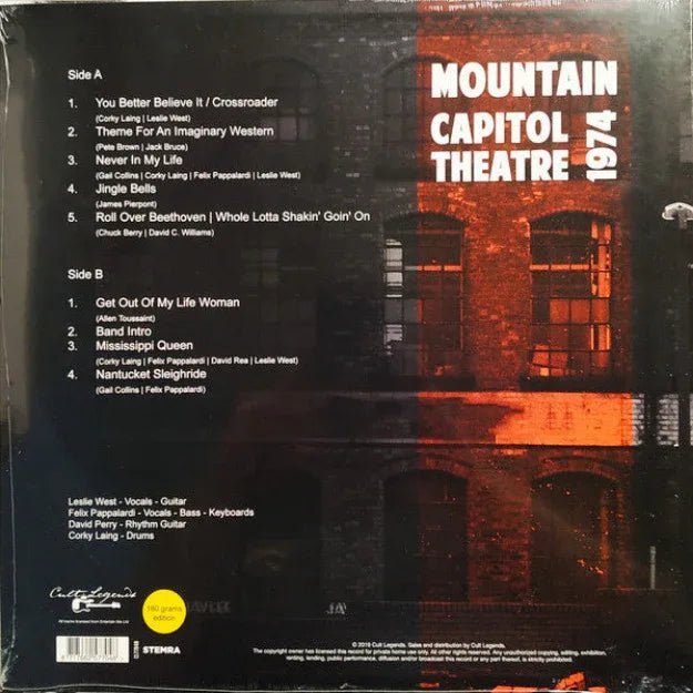 Mountain - Live Capitol Theatre 1974 (Broadcast Import) (LP) - Joco Records