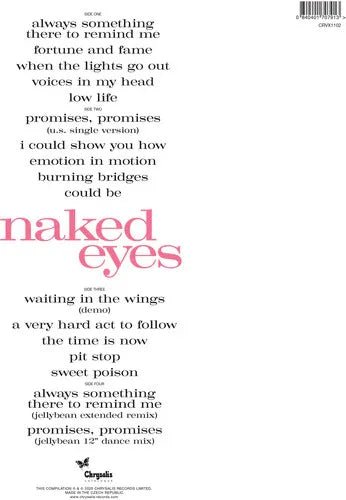 Naked Eyes - Naked Eyes (Limited Edition, Blue Color Vinyl, 2025 Remastered Edition) (2 LP) - Joco Records