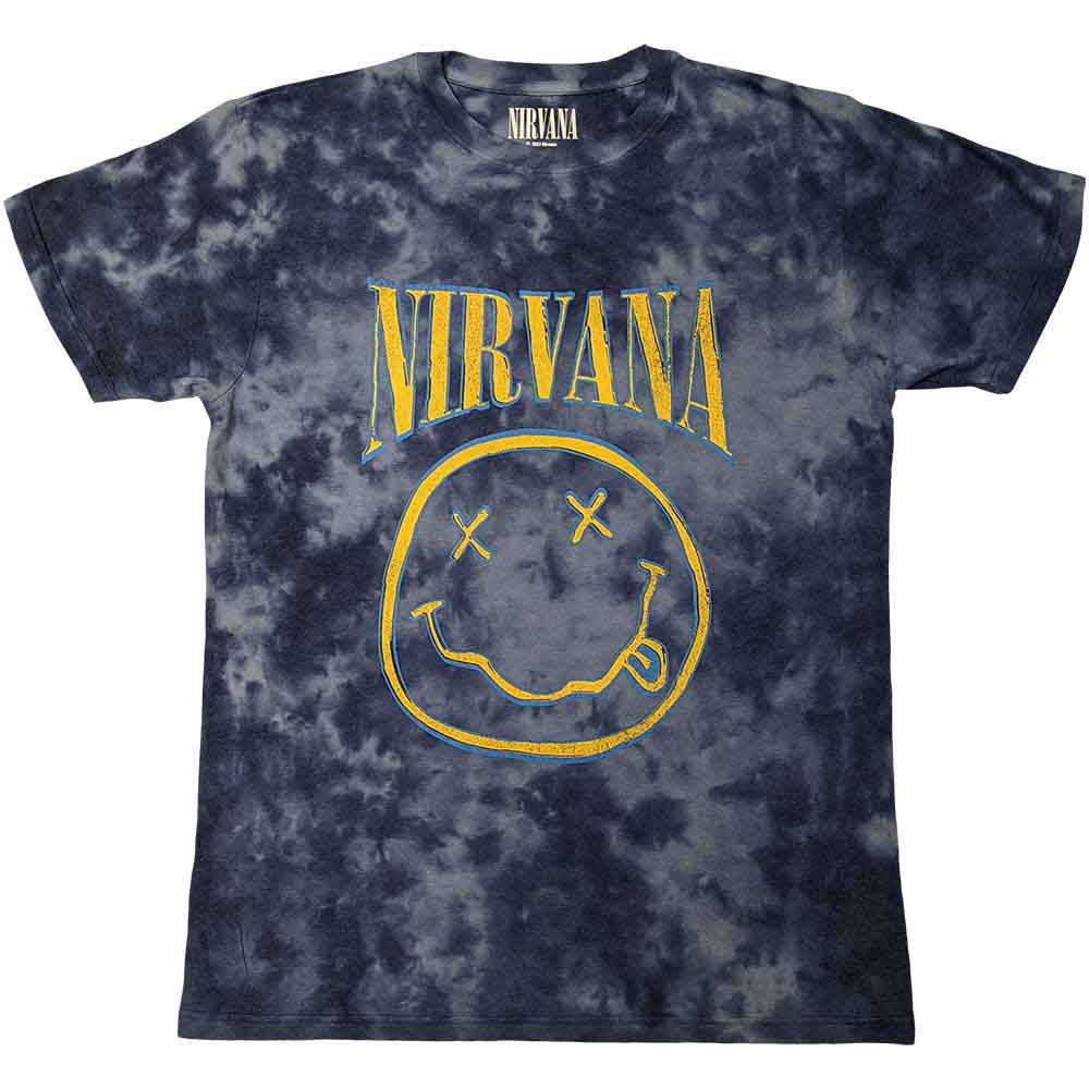 Nirvana - Happy Face Blue Stroke (T-Shirt)