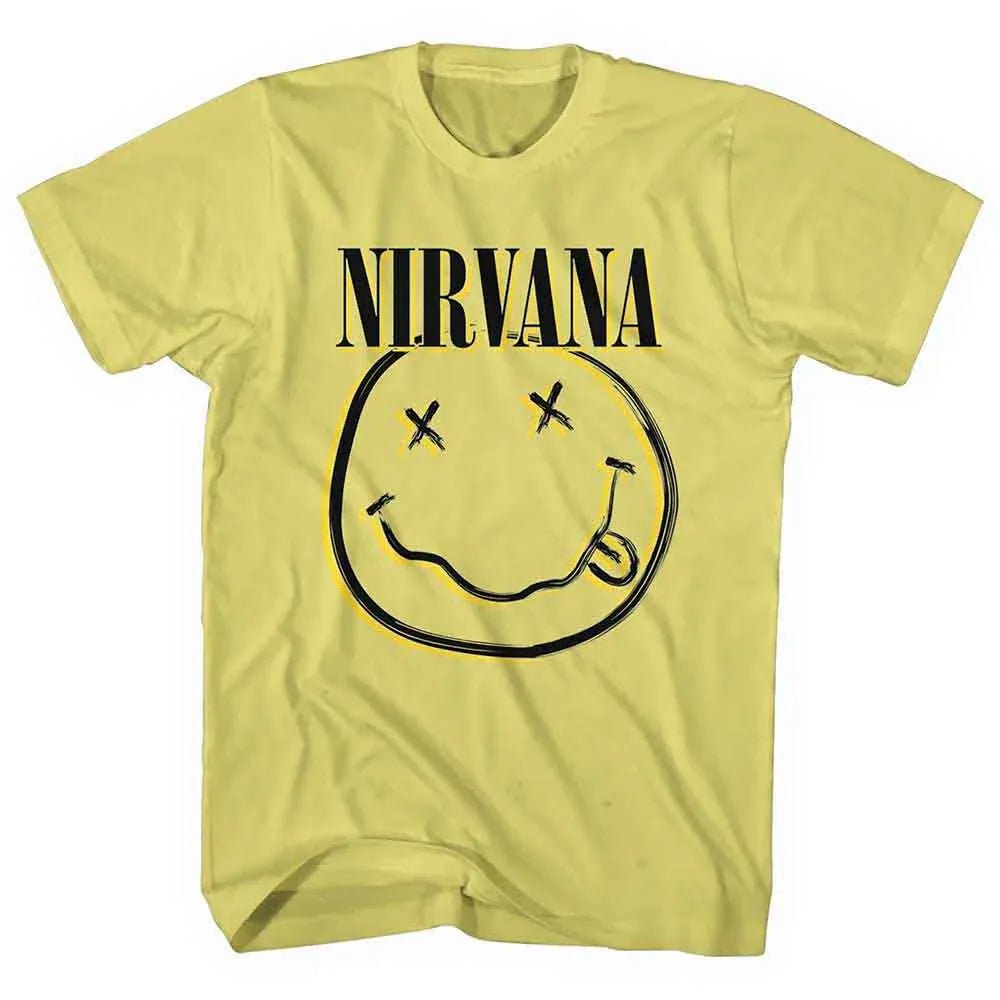 Nirvana - Inverse Happy Face - Band Logo (T-Shirt) - Joco Records