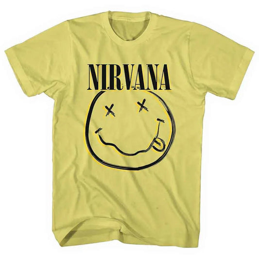 Nirvana - Inverse Happy Face - Band Logo (T-Shirt) - Joco Records