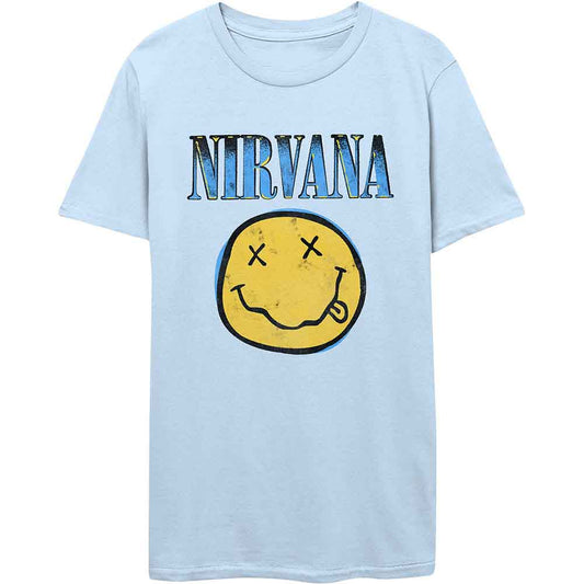 Nirvana - Xerox Happy Face Blue (T-Shirt)