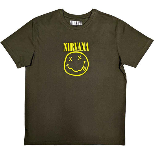 Nirvana - Yellow Happy Face - Tee (T-Shirt)