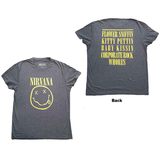Nirvana - Yellow Happy Face Logo Tee (T-Shirt)